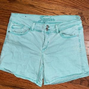 Jayden mint green denim shorts